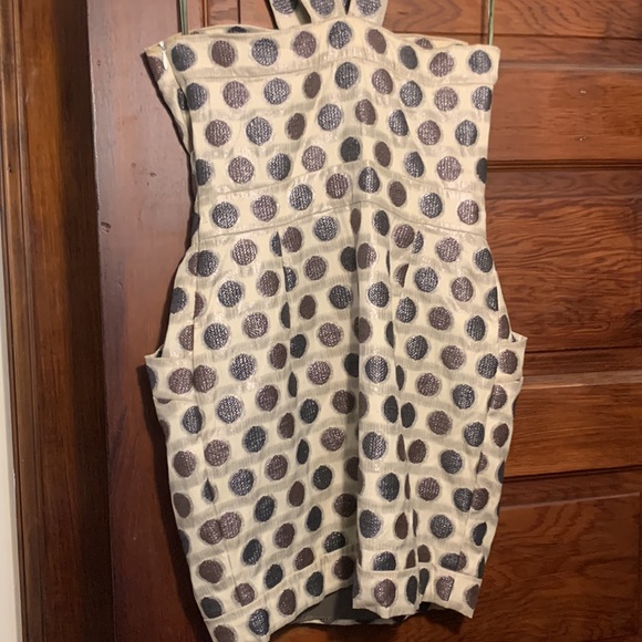JAMES COVIELLO ANTHROPOLOGIE STRAPPY SEXY COCKTAIL DRESS, DOTS - Picture 8 of 16
